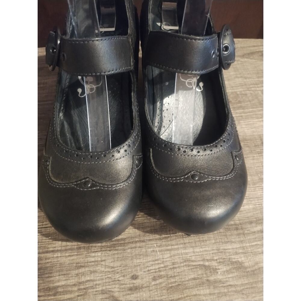 Dansko Black Leather Mary Jane Comfort Shoes Buckle Adjustable Strap EU 37 Dance - Picture 3 of 11